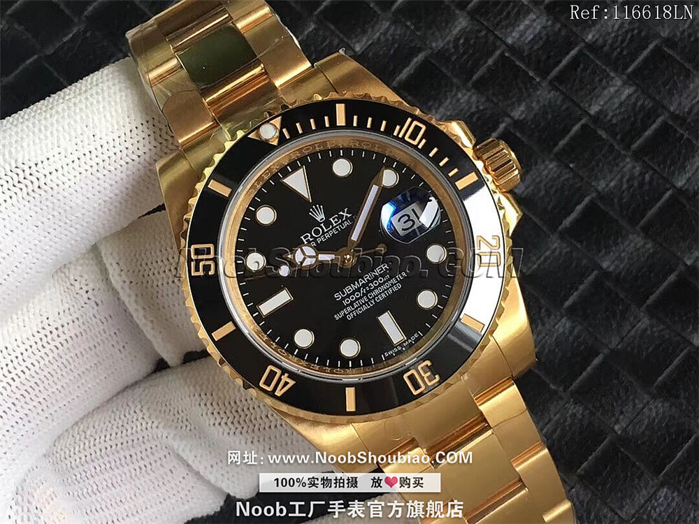  V8S 劳力士 Rolex 潜航者 Submariner 116618LN 黑水鬼 包金18K黄金