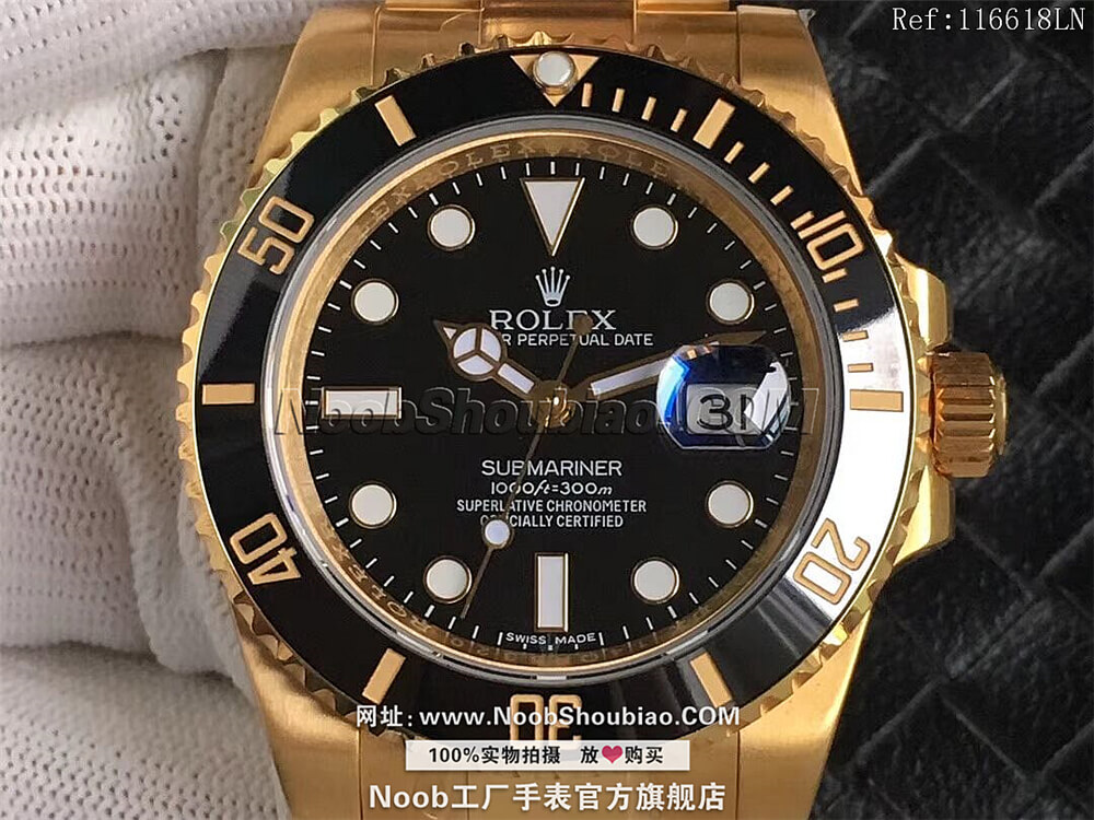  V8S 劳力士 Rolex 潜航者 Submariner 116618LN 黑水鬼 包金18K黄金