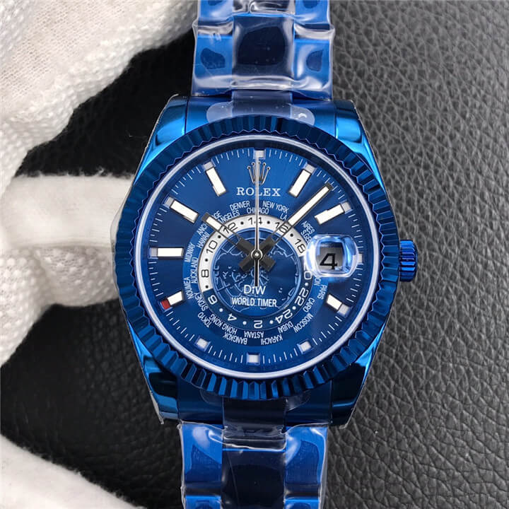 劳力士 Rolex Sky-Dweller 纵航者 天行者 俄罗斯DIW改装厂 World Timer Blue DLC - NOOB