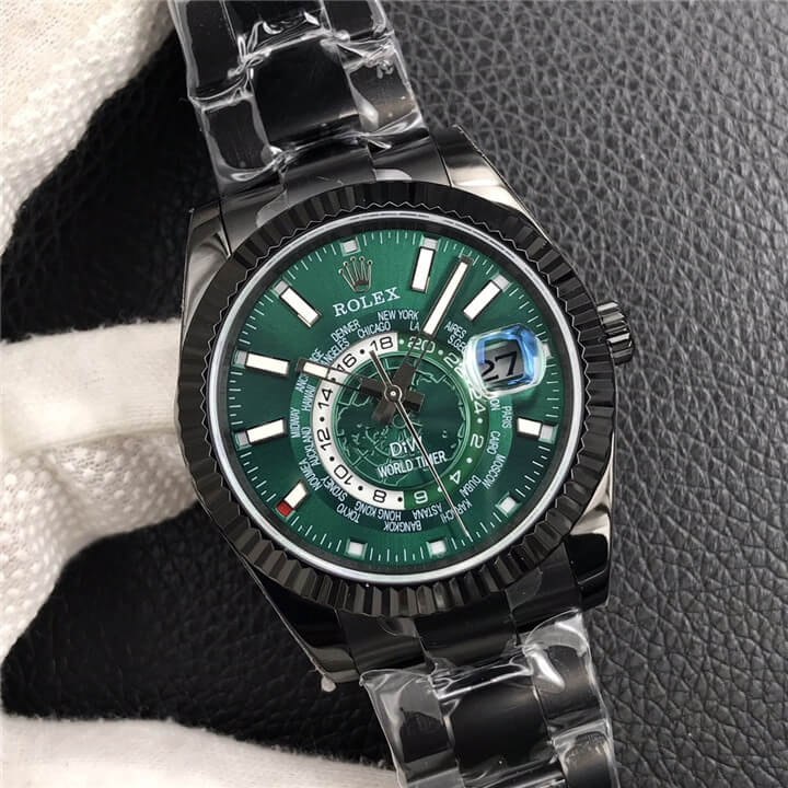 劳力士 Rolex Sky-Dweller 纵航者 天行者 俄罗斯DIW改装厂 World Timer Black DLC Green 